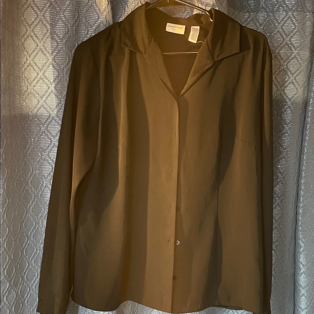 Covington - M (10-12)WoMen's Black Button-Front Lightweight Shirt Jacket